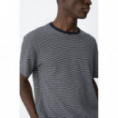 Camisetas Hombre Camiseta TIFFOSI Fox Rayas Azul Marina