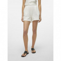 Pantalones Cortos Shorts VERO MODA Natali Snow White Clear White