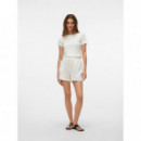 Pantalones Cortos Shorts VERO MODA Natali Snow White Clear White