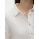 Camisa VERO MODA Ss Crop White Snow White