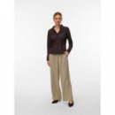 Pantalones Mujer Pantalones VERO MODA Loose Laurel Oak Medium Grey