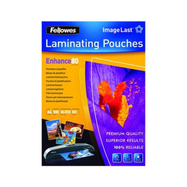 FELLOWES 5306114 Pack 100 Bolsas Plastificacion 80 Micras A4 216X303