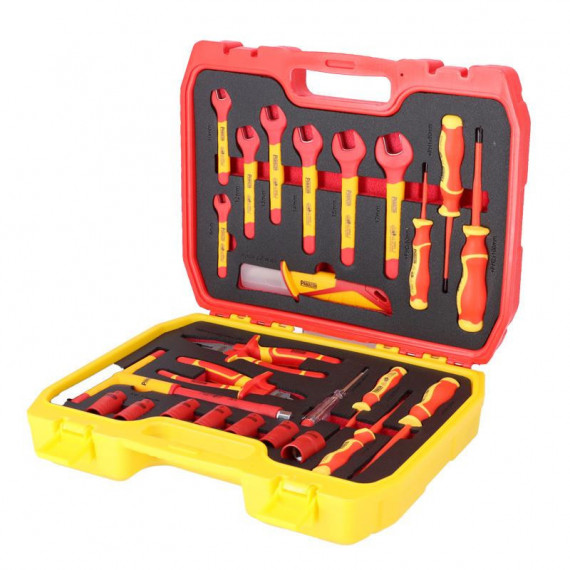 Juego Destornilladores + Alicates + Vasos 3/8" 1.000V PAMACON 25 Pcs