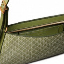 Bolso de hombro con emblema revestido y logo