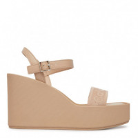 Sandalias Melia de Cuña con Plataforma y Logo  CALVIN KLEIN