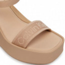 Sandalias Melia de Cuña con Plataforma y Logo  CALVIN KLEIN