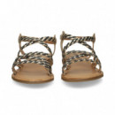 Sandalia Cruzada Negro+platino  TWEST