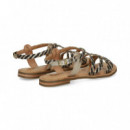 Sandalia Cruzada Negro+platino  TWEST
