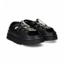 Sandalia Plataforma Acordonado Negro  UGG