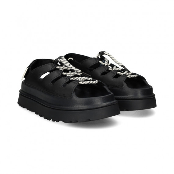 Sandalia Plataforma Acordonado Negro  UGG
