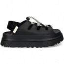Sandalia Plataforma Acordonado Negro  UGG