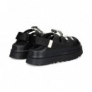 Sandalia Plataforma Acordonado Negro  UGG