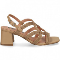 Sandalia Circulo Camel  BIBI LOU