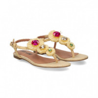 Esclava Piedras Rafia Beige  BIBI LOU
