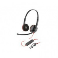 Auriculares con Micrófono POLY Blackwire 3220 Supra-aurales Binaurales Usb-a + Adaptador de Audio Negros (8X228A6)