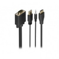 Conversor AISENS VGA+USB+3.5MM a HDMI 1.5M Negro (A115-1008)