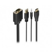 Conversor AISENS VGA+USB-A+3.5MM/M a HDMI A/m 2M Negro (A115-1009)