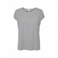 Camisetas Mujer Camiseta VERO MODA Ava Aware China Blue / Pristine