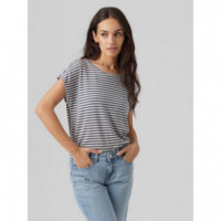 Camisetas Mujer Camiseta VERO MODA Ava Aware China Blue / Pristine