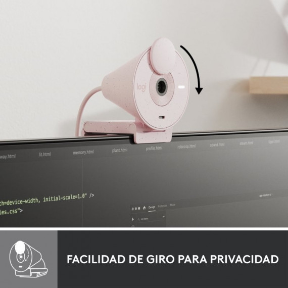 Webcam LOGITECH Brio 300 Fhd Usb-c Rose - Guanxe Atlantic Marketplace