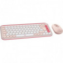 Teclado + Raton LOGITECH Pop Icon Wireless Rose/white