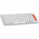 Teclado LOGITECH Pop Icon Keys Wireless Rose/white