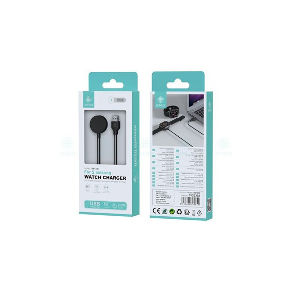 IKREA Cargador Magnetico Inalambrico SmartWatch Samsung Conector Usb  2.5W 1Mtr WB1336