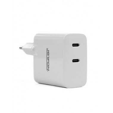 JETFON Cargador Red 2X Tipo C 45W Blanco
