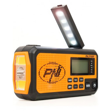 PNI Radio Portatil Solar Am/fm/sw DYN300 con Dinamo,linterna, Bateria Recargable 4000MAH Funcion Sos