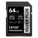 LEXAR Sd Plata Plus UHS-1 64GB V30 R205/W100MB
