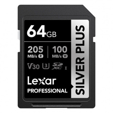 LEXAR Sd Plata Plus UHS-1 64GB V30 R205/W100MB