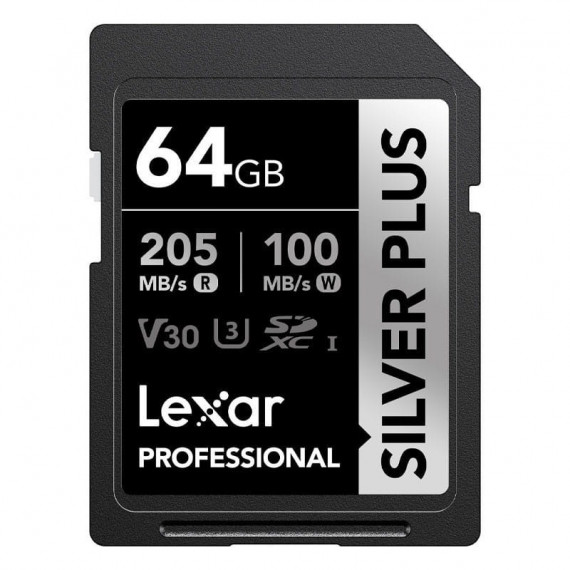 LEXAR Sd Plata Plus UHS-1 64GB V30 R205/W100MB