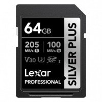 LEXAR Sd Plata Plus UHS-1 64GB V30 R205/W100MB