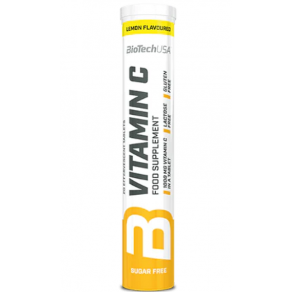 Vitamin C 1000 Biotechusa - 20 Tabletas Efervescentes  BIOTECH USA