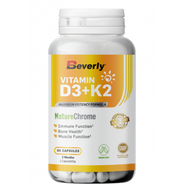 Vitamin D3 + K2 4000 + 100 BEVERLY - 60 Vegan Caps