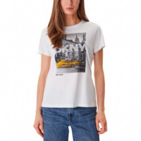 Camiseta Rhinestone Taxi Photoreal  DKNY