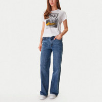 Camiseta Rhinestone Taxi Photoreal  DKNY