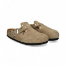 ZUECO HEBILLA+TACHAS ANTE BEIGE