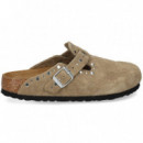 ZUECO HEBILLA+TACHAS ANTE BEIGE