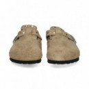 ZUECO HEBILLA+TACHAS ANTE BEIGE