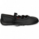 BAILARINA ACORDONADA PIEL NEGRO