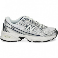 Deportivo Malla Plata+blanco  NEW BALANCE