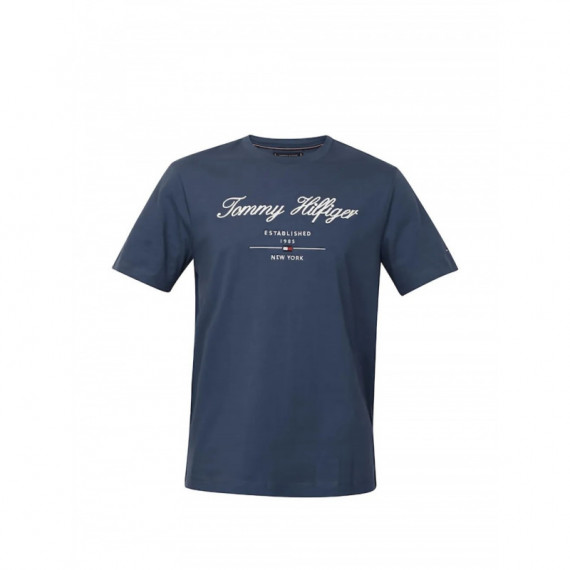 TOMMY HILFIGER - Script Logo Tee - Dbz - F|MW0MW33691/DBZ