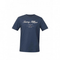 TOMMY HILFIGER - Script Logo Tee - Dbz - F|MW0MW33691/DBZ