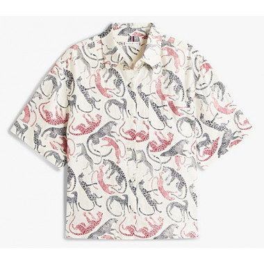 TOMMY HILFIGER - Ess Linen Ss Shirt - 0F6 - F|WW0WW48925/0F6