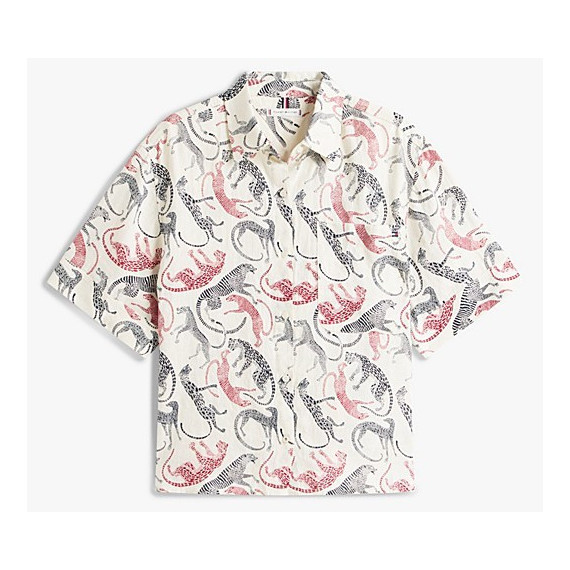 TOMMY HILFIGER - Ess Linen Ss Shirt - 0F6 - F|WW0WW48925/0F6