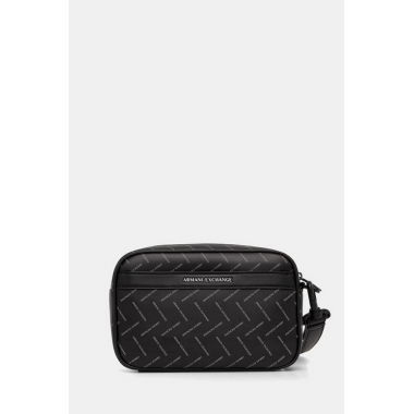 Neceser Armani Exchange negro estampado logos