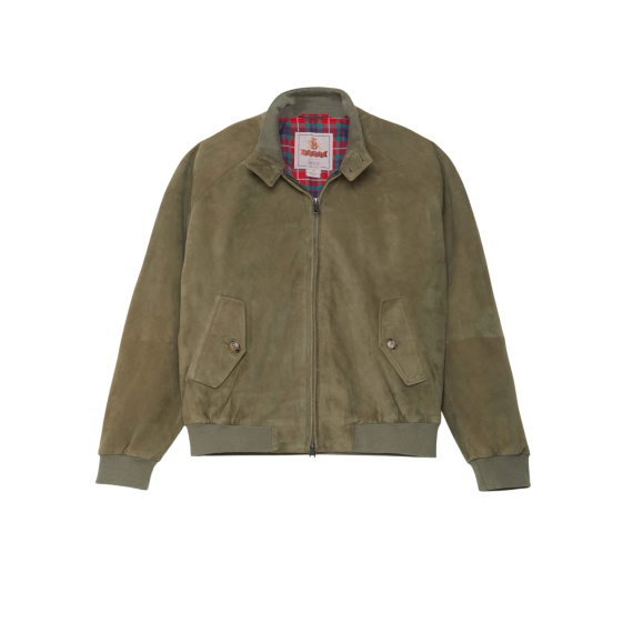 Chaquetas Hombre Chaqueta BARACUTA Harrington G9 Suede Linchen Green