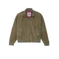 Chaquetas Hombre Chaqueta BARACUTA Harrington G9 Suede Linchen Green