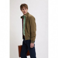 Chaquetas Hombre Chaqueta BARACUTA Harrington G9 Suede Linchen Green